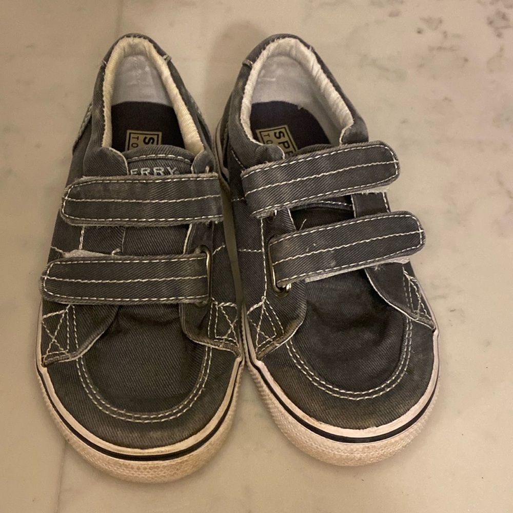 Little kids velcro Sperry shoes, size 10
